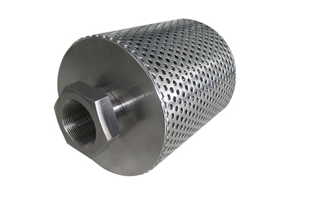 Polymer melt filter with perforated plate outer skeleton
